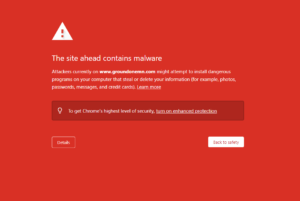Malware virus notice from Google